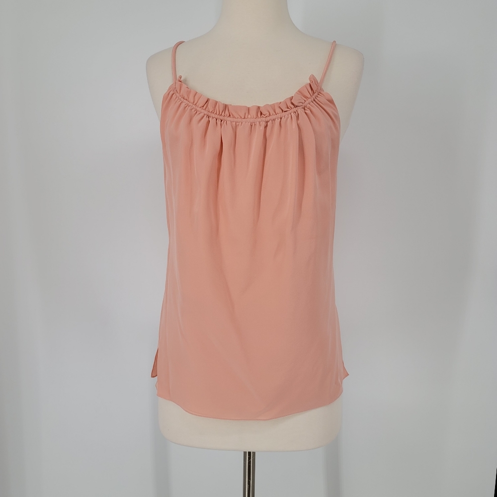3.1 Phillip Lim Pink Silk Gathered Faux Wrap Tank Size 2 NEW